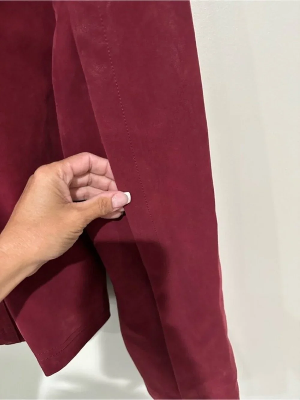 Free People We The Free Burgundy River Vegan Suede Jacket Women’s Large